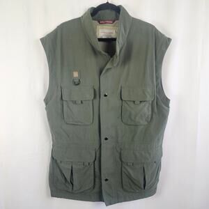 TILLEY ENDURABLES Different Drummer Safari Vest Olive Utility Mens L Outdoors